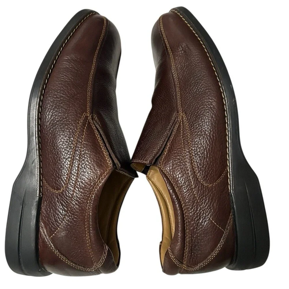BASS JK Brown Leather Loafers Cushion Casual Shoes Mens 1338-200  US 11.5 M